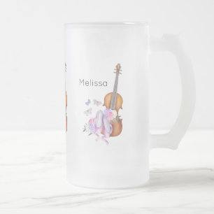 Chope Givrée Violon, Chaussures de Ballet, Fleurs et Papillons