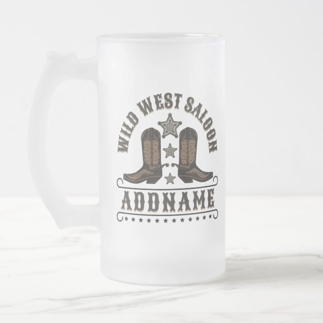 Chope Givrée Western Cowboy Boots AJOUTER LE NOM Sheriff Spurs  (Gauche)