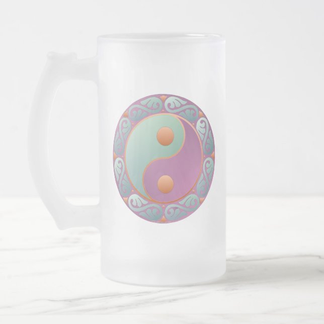 Chope Givrée Yin Yang Médaillon Violet Turquoise (Gauche)