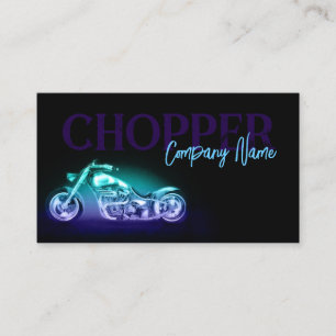 Chopper Bike Neon Light Simple Carte de visite noi