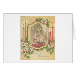 Chorale Vintage Noël Garçons Avec Bougies