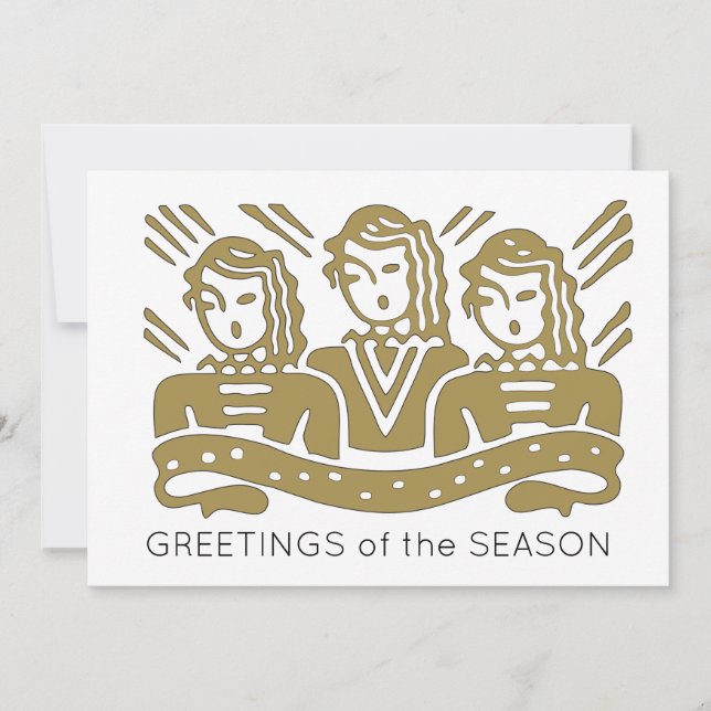 Chorus de musique Chorale de Noël carte de voeux (Devant)