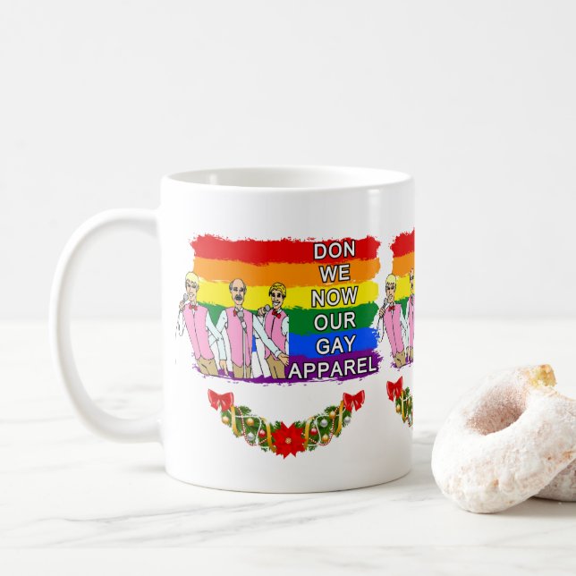 Chorus de Noël Hommes Gay Mug (Avec donut)
