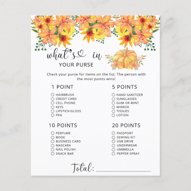 Chose citrouille d'automne dans votre baby shower  (Devant)