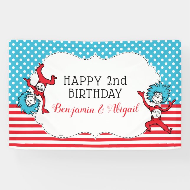 Chose Une Chose Deux | Bannière d'anniversaire pou (Horizontal)