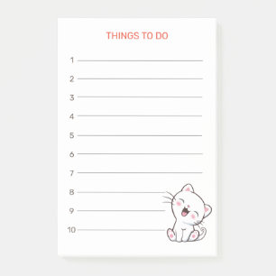 Choses à faire et Post-it de chaton