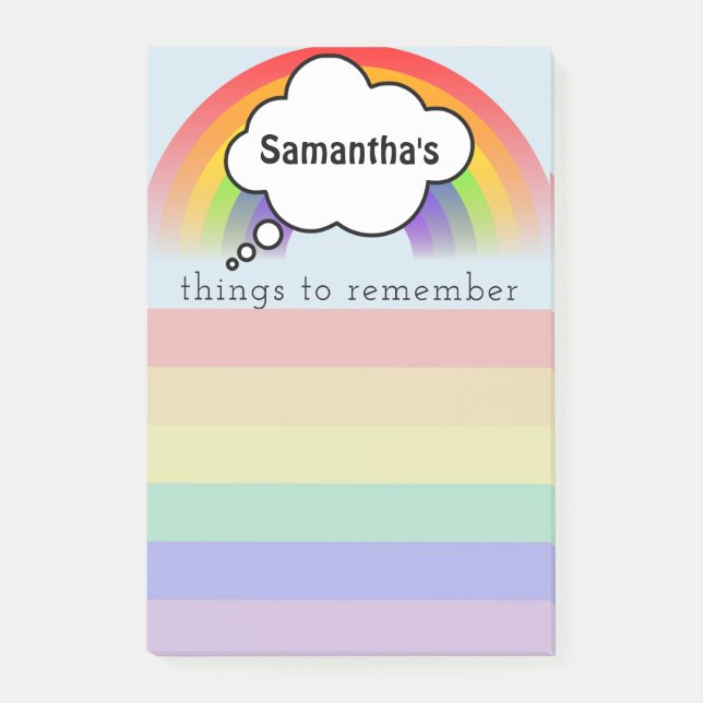 Choses d'arc-en-ciel pour se rappeler le post-it (Devant)