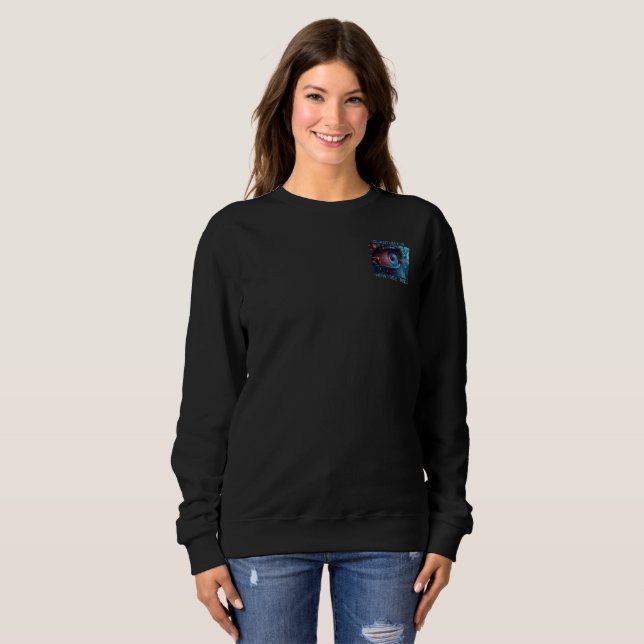 Choses de l'œil quantique femmes sweatshirt noir p (Devant entier)