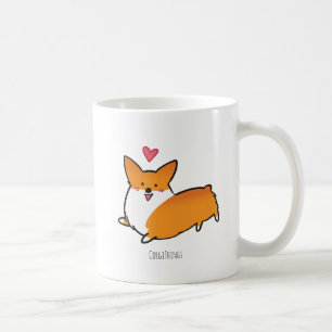 Choses heureuses de corgi de la tasse   de coeurs