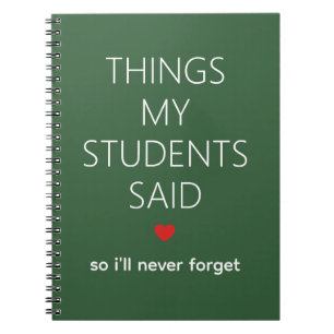Choses Que Mes Élèves Ont Dit Cahier de Mémoire Ve