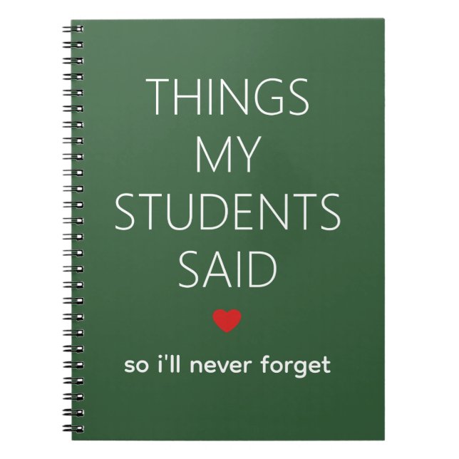 Choses Que Mes Élèves Ont Dit Cahier de Mémoire Ve (Devant)