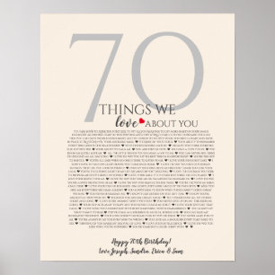 Choses que nous aimons chez vous 70 Poster Perso