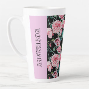 Chou rose Rose Rose Aquarelle nom floral Mug