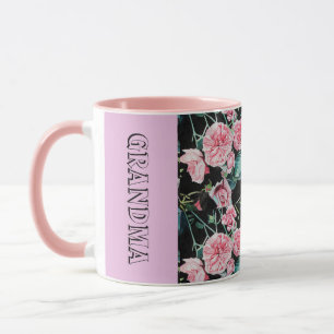 Chou rose Rose Rose Grandma Mug florale