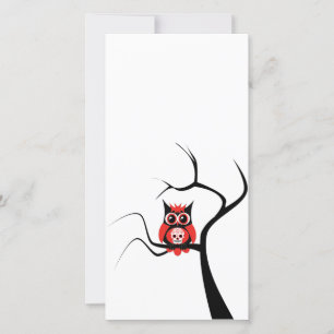 Chouette à crâne rouge dans un Carte photo d'arbre