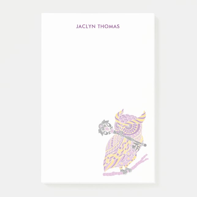 Chouette à grande corne pourpre Notes post-it pers (Devant)