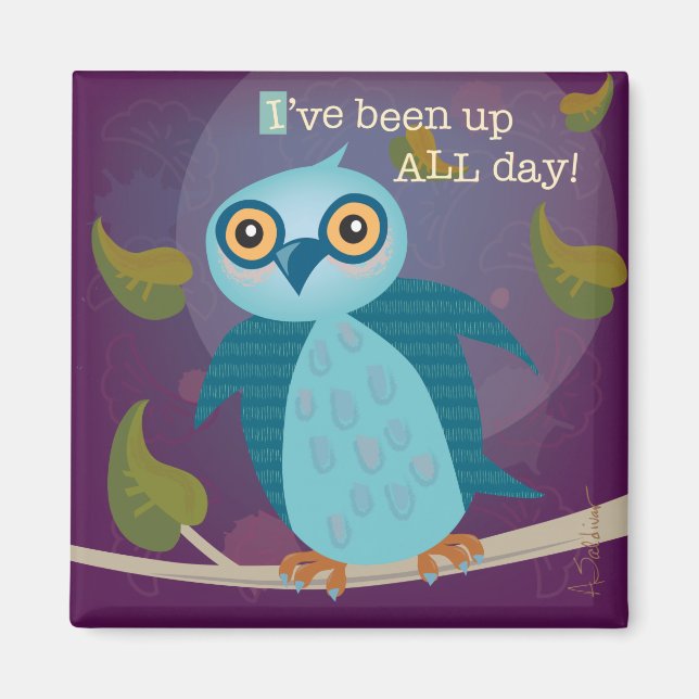 Chouette à gros yeux dans un aimant à lumière de l (Devant)