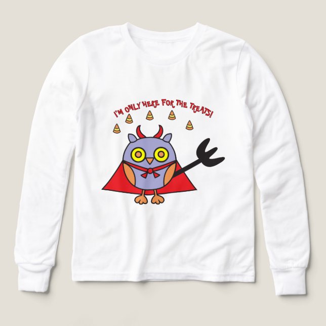 Chouette à malice T-shirt à manches longues pour g (Motif recto)
