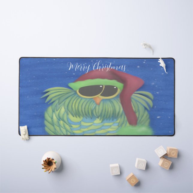 Chouette adorable avec chapeau de Santa (Tableau pour enfants)