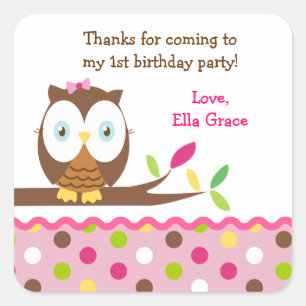 Chouette Anniversaire Merci Favoriser Stickers Éti