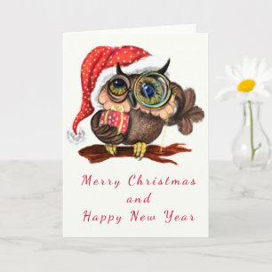 Chouette Bébé mignonne avec carte cadeau de Noël