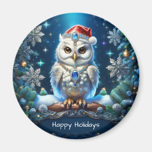 Chouette Bijou avec Magnet Chapeau de Père Noël