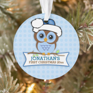 Chouette Bleue 1er Noël de Bébé