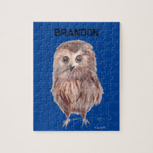 Chouette bois forêt bois forêt bois Jigsaw Puzzle