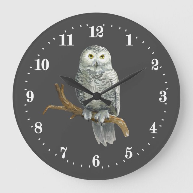 Chouette cool amoureux oiseau Grande Horloge  (Recto)
