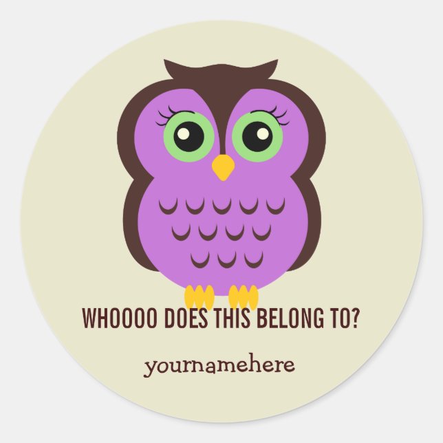 Chouette Cutesy CELA APPARTIENT AUX Stickers (Devant)