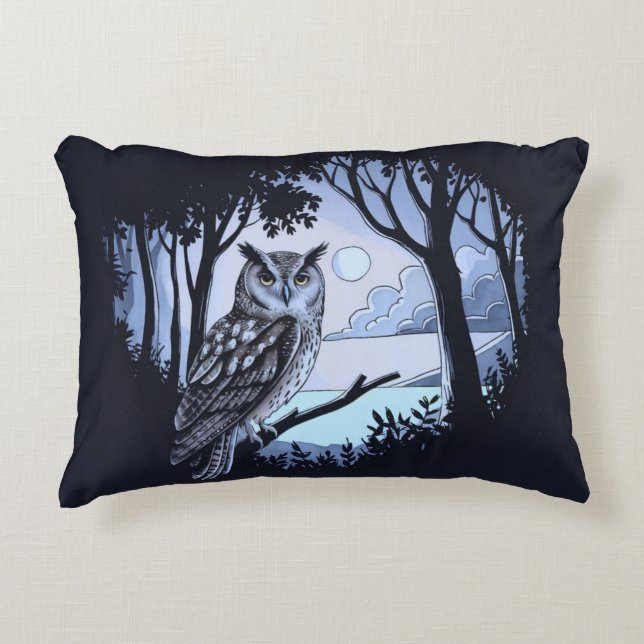 Chouette dans le Coussin d'accentuation de défrich (Devant)