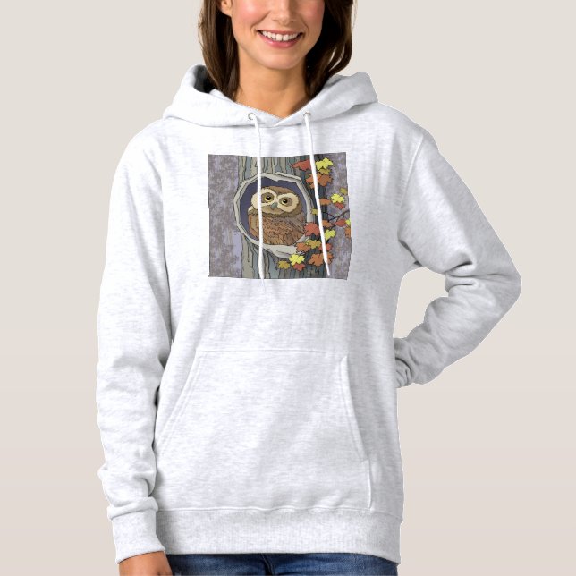 Chouette d'automne et Sweat - shirt à capuche des  (Devant)