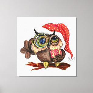 Chouette de bébé en toile Casquette de Noël Imprim