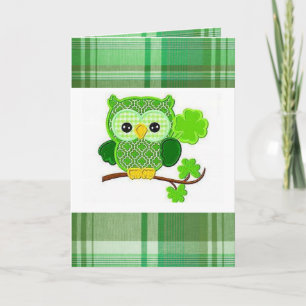 Chouette de carte de voeux Saint Patrick