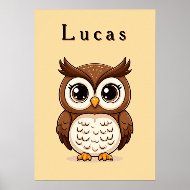 Chouette de dessin animé adorable 🦉✨ Décoration d (Devant)