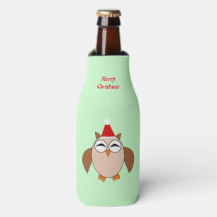 Chouette de Noël mignonne Glacière de bouteille pe