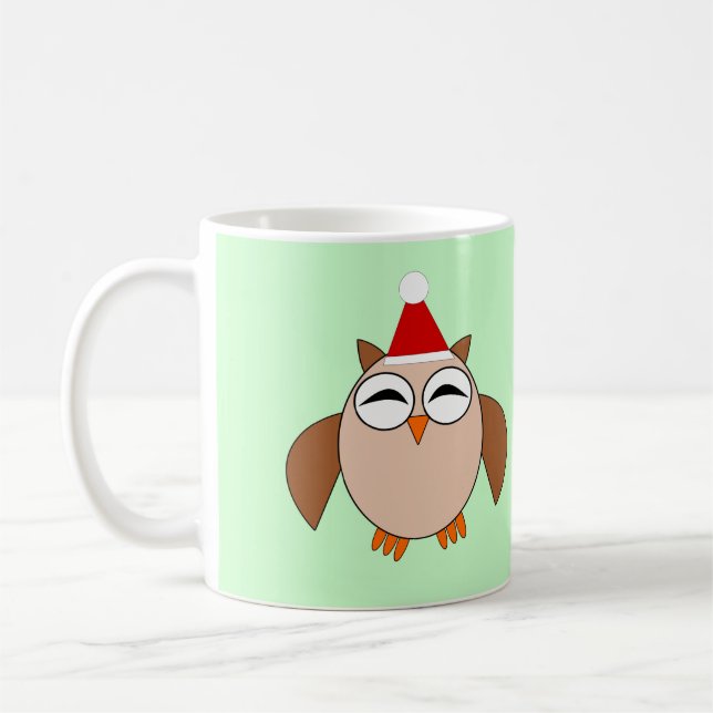 Chouette de Noël mignonne Mug (Gauche)