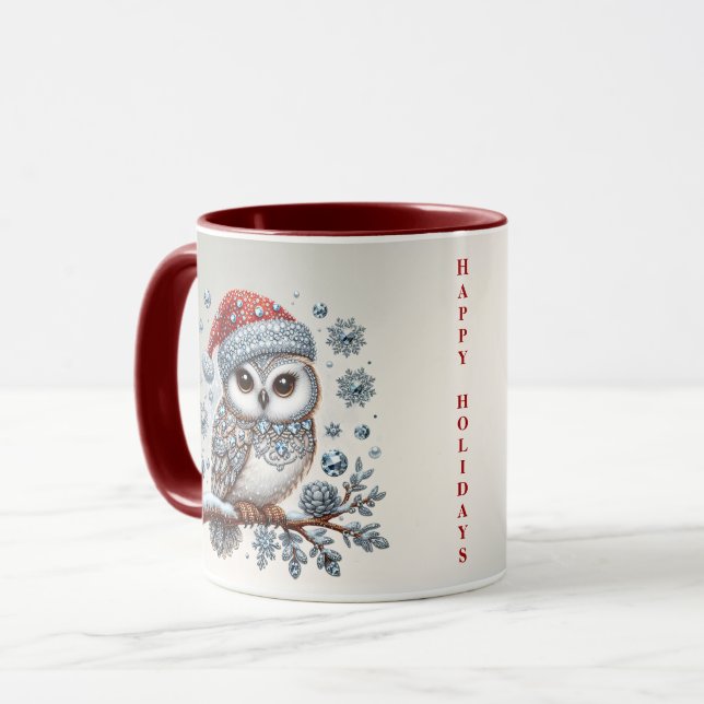Chouette de Noël Mug (Devant gauche)
