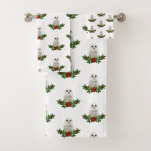 Chouette de Noël sous la neige blanche