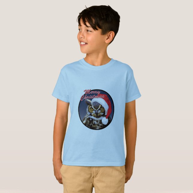 Chouette de Noël - T-shirt de base pour enfants (Devant entier)
