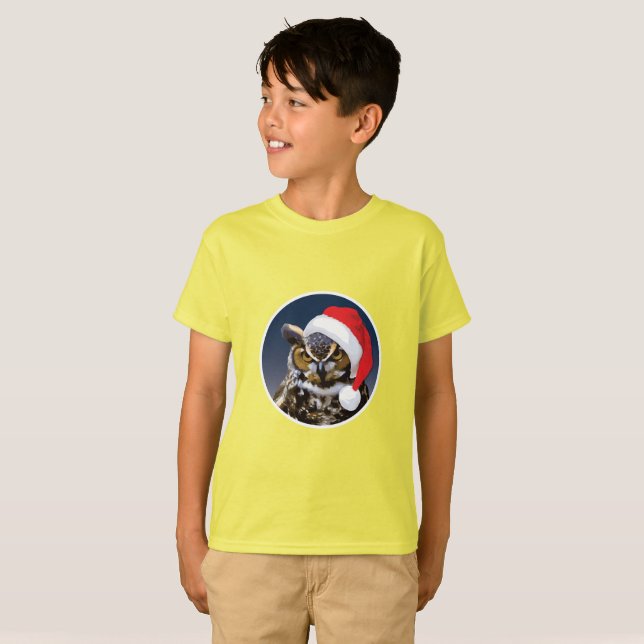 Chouette de Noël - T-shirt de base pour enfants (Devant entier)