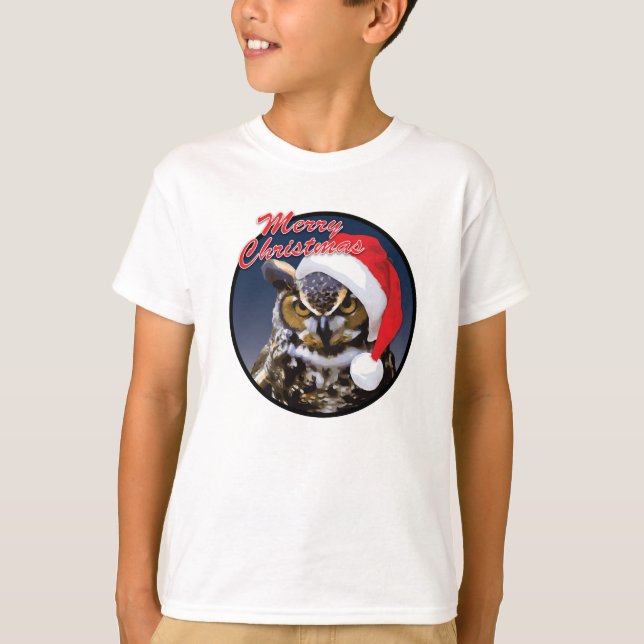 Chouette de Noël - T-Shirt de la hane de base pour (Devant)