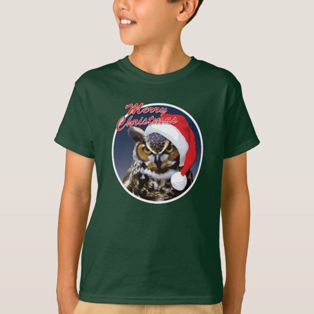 Chouette de Noël - T-Shirt de la hane de base pour (Devant)