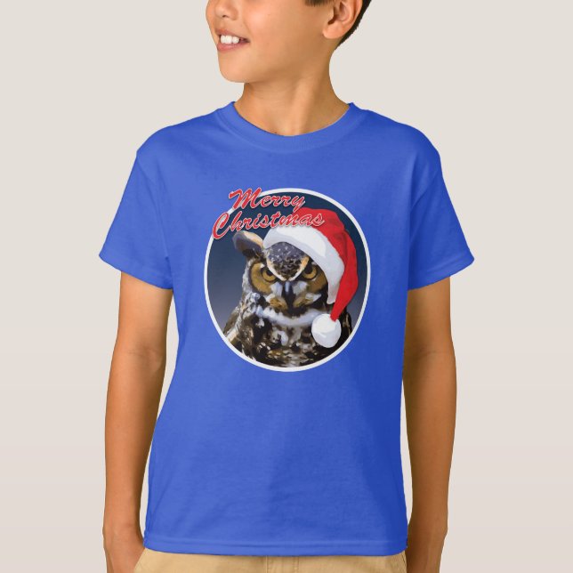 Chouette de Noël - T-Shirt de la hane de base pour (Devant)
