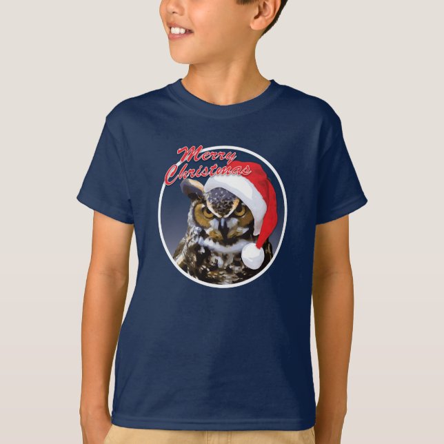 Chouette de Noël - T-Shirt de la hane de base pour (Devant)