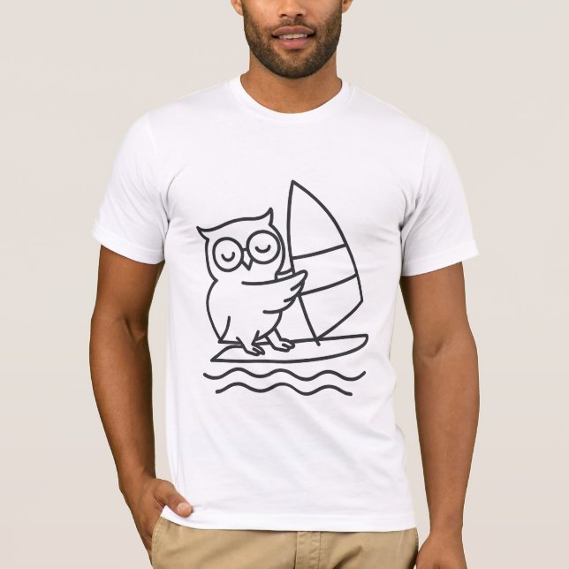 Chouette de surf mignonne T-shirt élégant (Devant)