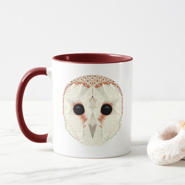 Chouette d'élevage Mug Rouge foncé (Avec donut)