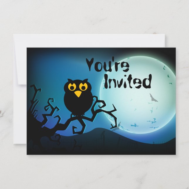 Chouette d'Halloween Baby 1er Invitation d'anniver (Devant)