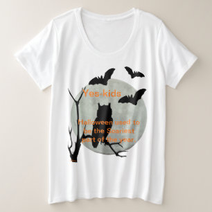 Chouette d'Halloween blanche et chauves-souris