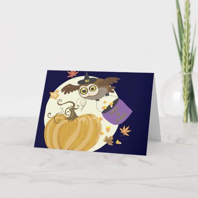 Chouette d'Halloween ou carte de voeux (Devant)